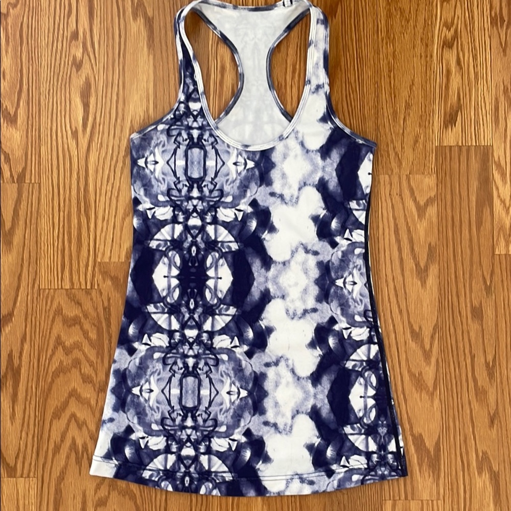 Women's Blue Patterned Tank Top